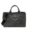 Prada Canapa Tote Gray Denim Canvas