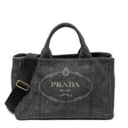 Prada Canapa Tote Gray Denim Canvas