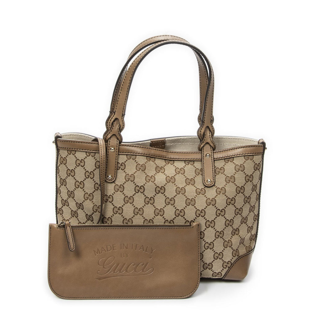 Gucci Small Craft Tote Beige Brown GG Canvas