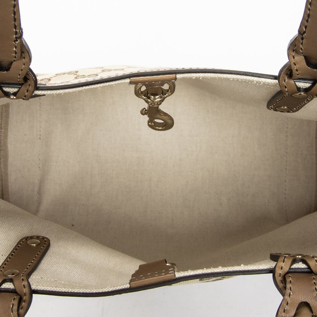 Gucci Small Craft Tote Beige Brown GG Canvas — view 9