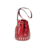 Saint Laurent Cutout Bucket Crossbody Red Leather — view 2
