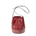 Saint Laurent Cutout Bucket Crossbody Red Leather