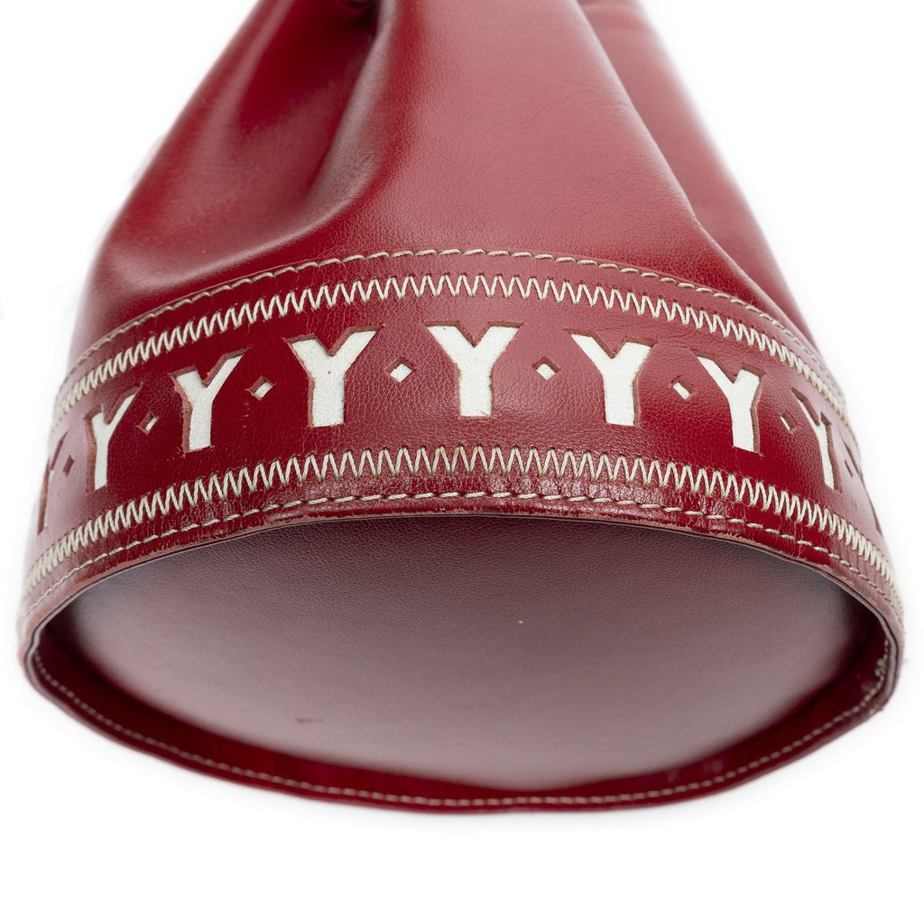 Saint Laurent Cutout Bucket Crossbody Red Leather — view 7