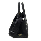 Prada Canapa Small Tote Black Canvas — view 4