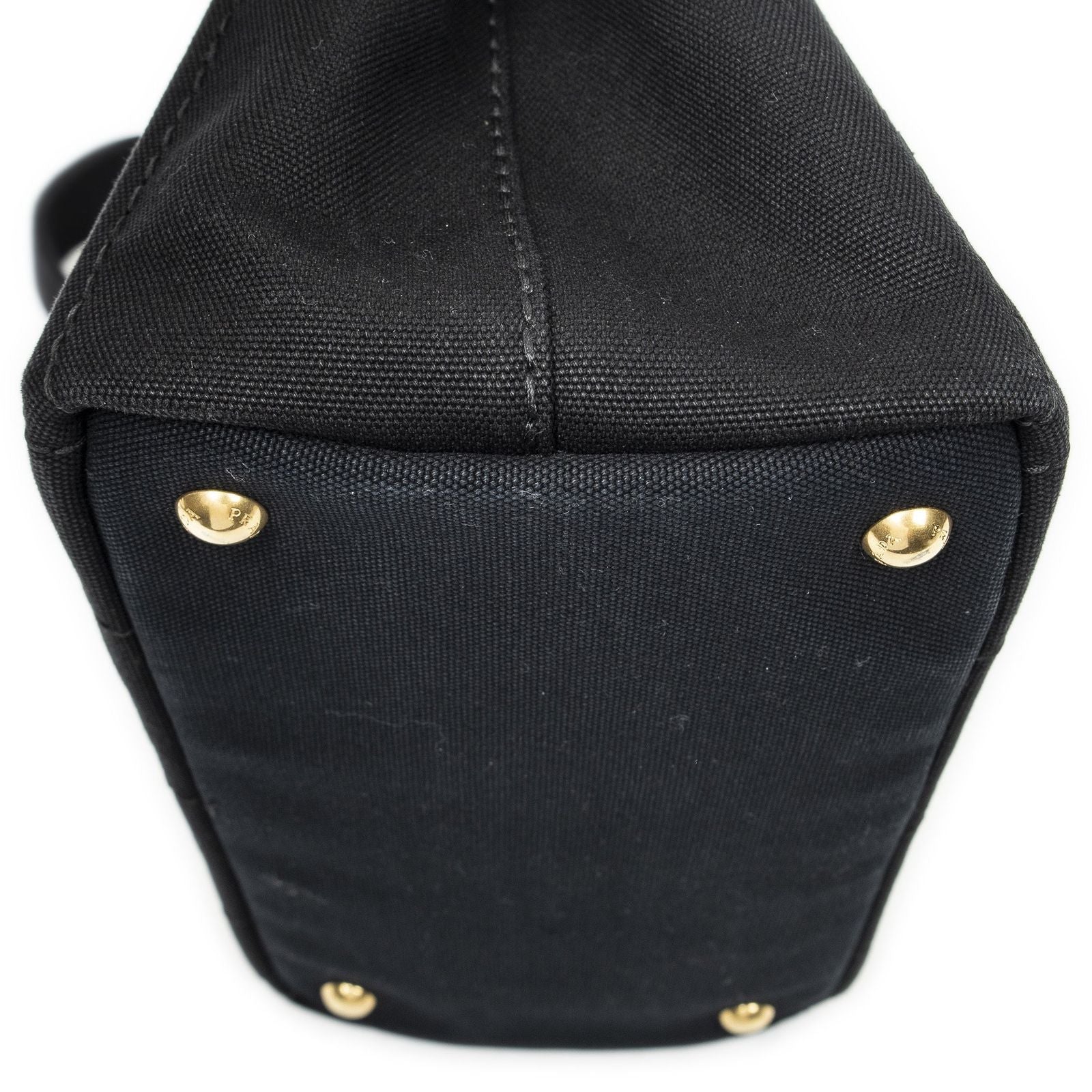 Prada Canapa Small Tote Black Canvas — view 8