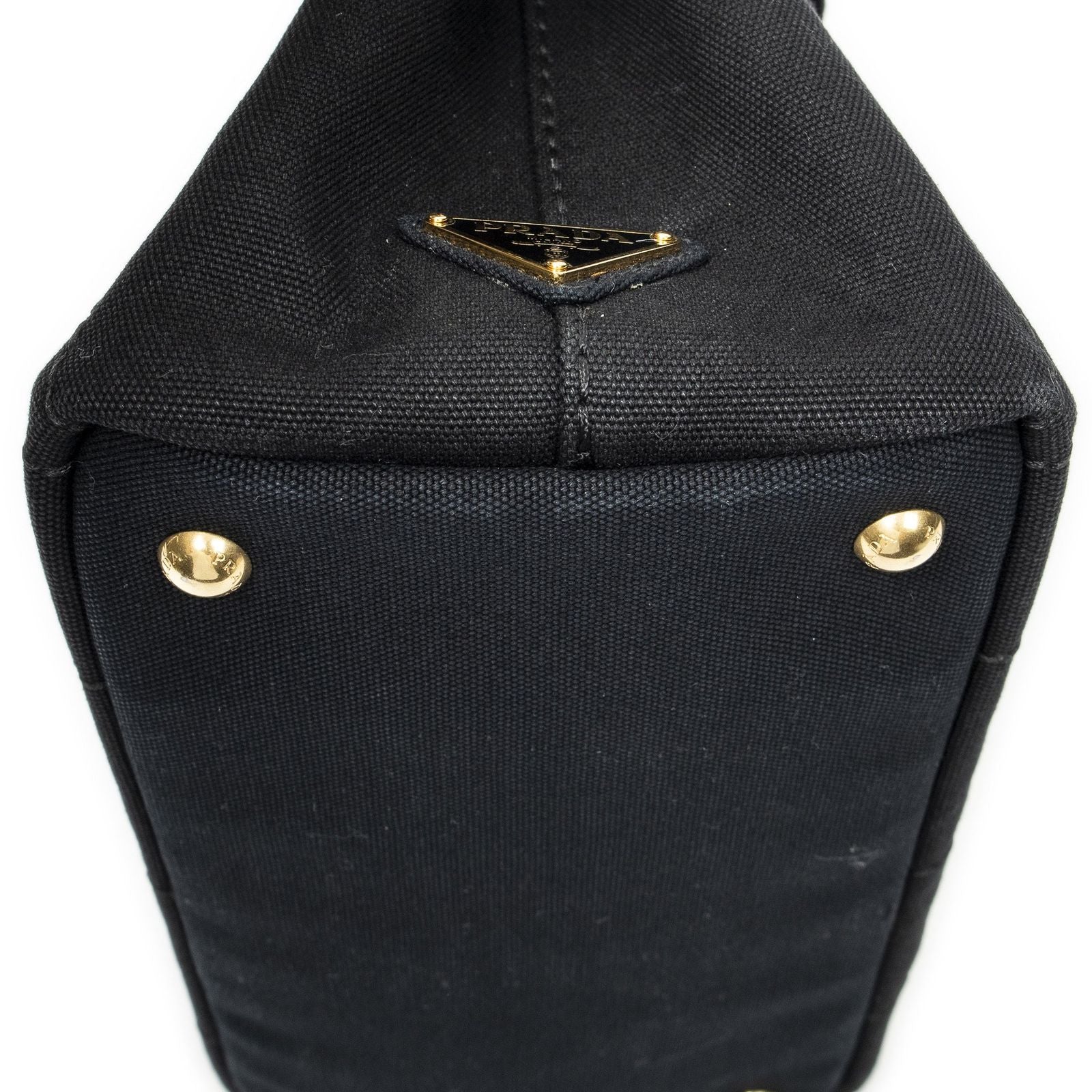 Prada Canapa Small Tote Black Canvas — view 7