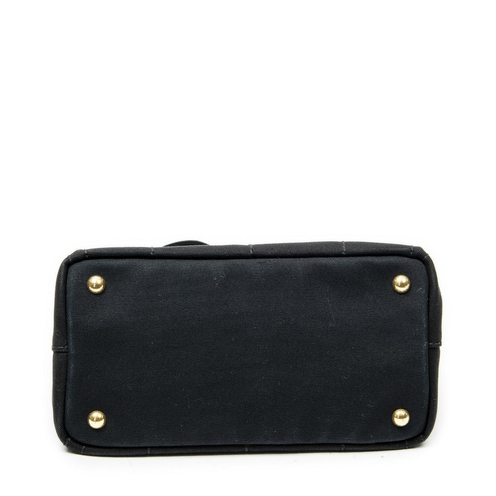 Prada Canapa Small Tote Black Canvas — view 6
