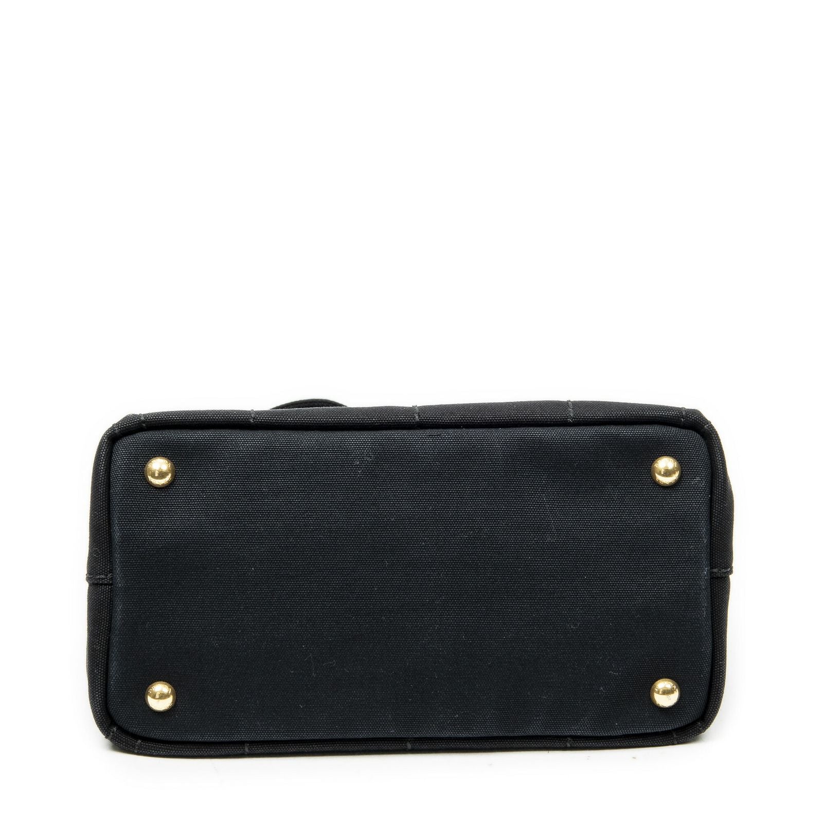 Prada Canapa Small Tote Black Canvas — view 6