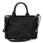 Prada Canapa Small Tote Black Canvas — view 5