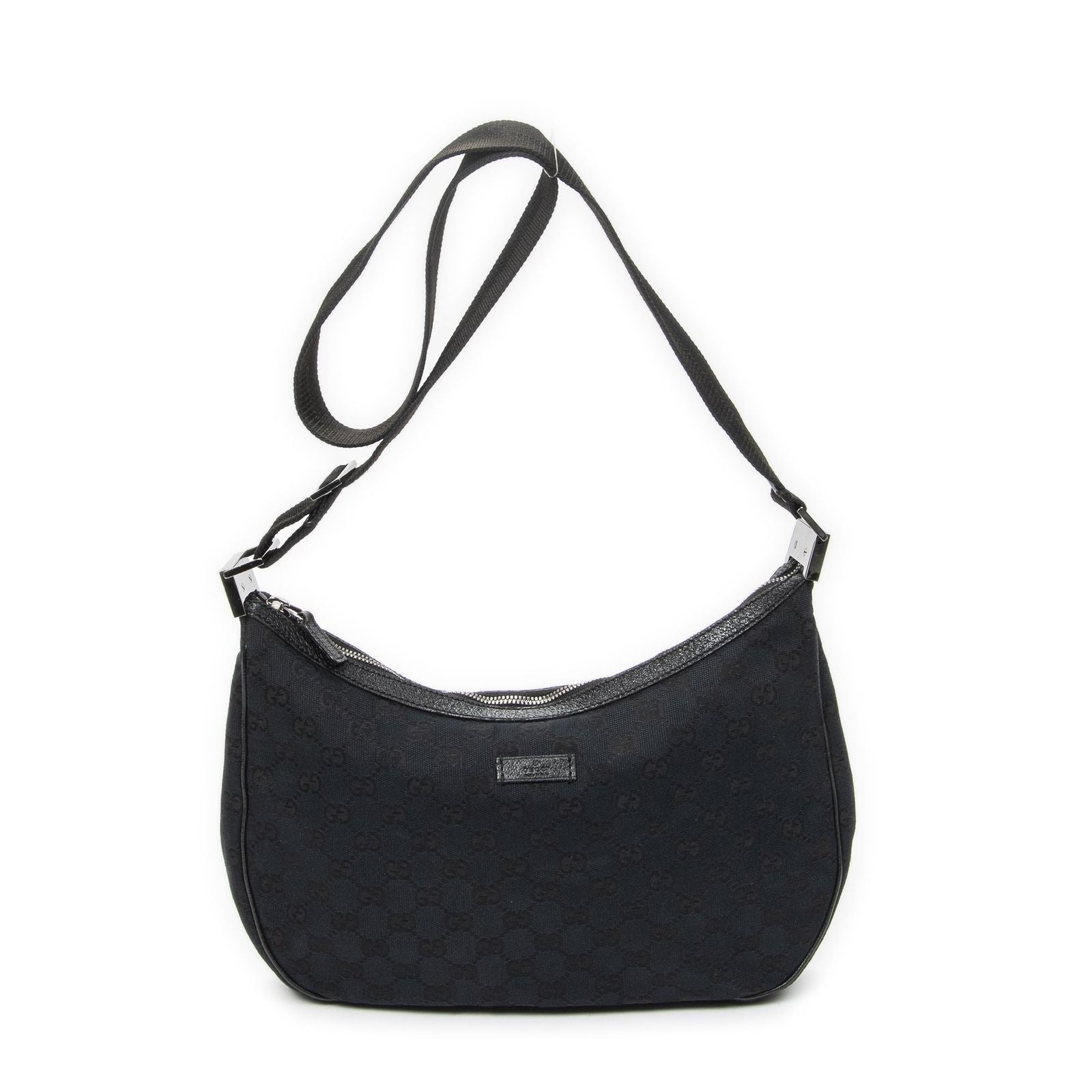 Gucci Round Zip Messenger Black GG Canvas