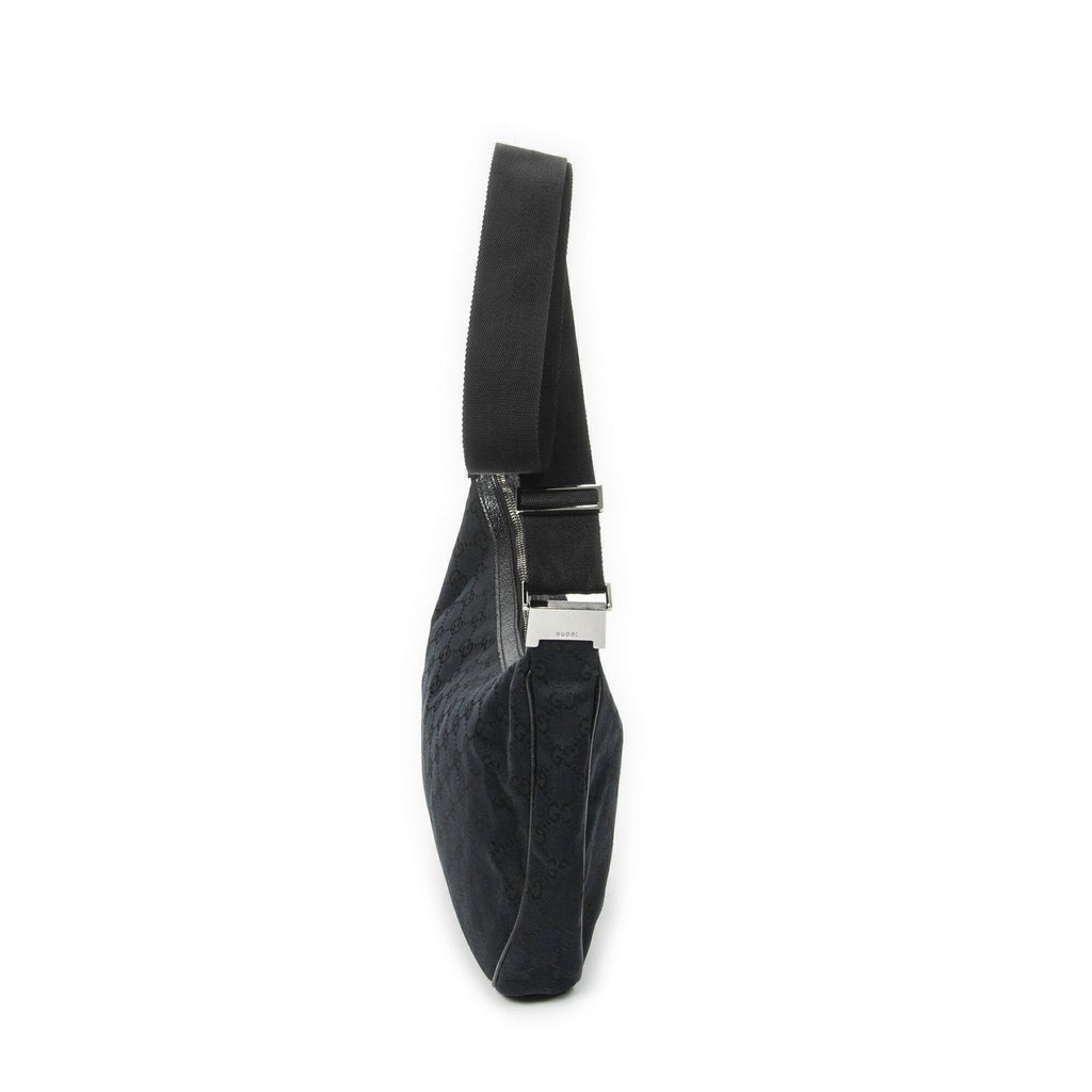 Gucci Round Zip Messenger Black GG Canvas — view 4