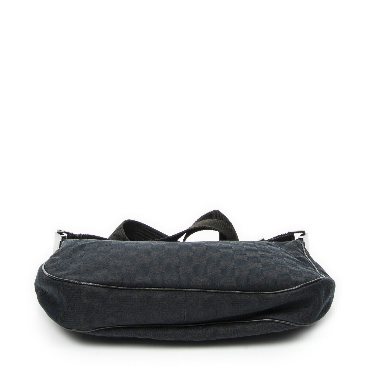 Gucci Round Zip Messenger Black GG Canvas — view 6