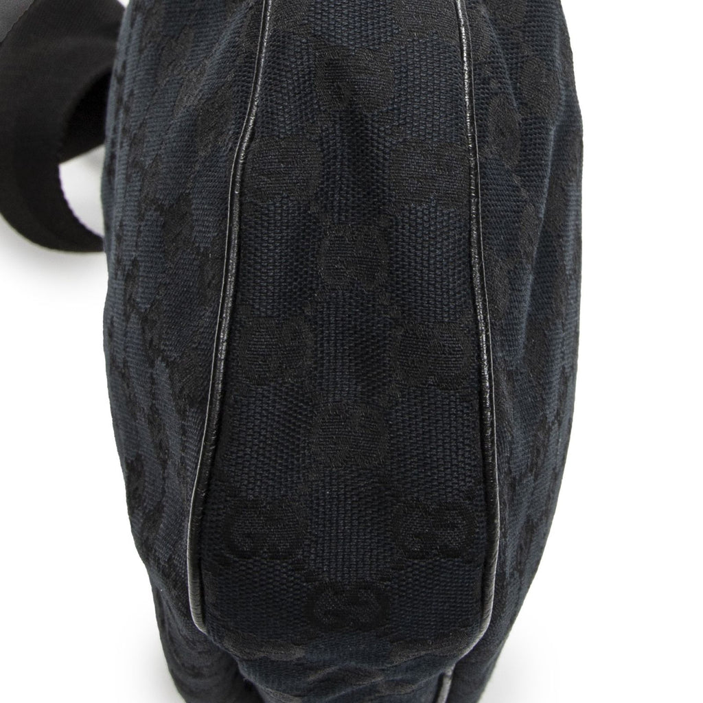 Gucci Round Zip Messenger Black GG Canvas — view 7