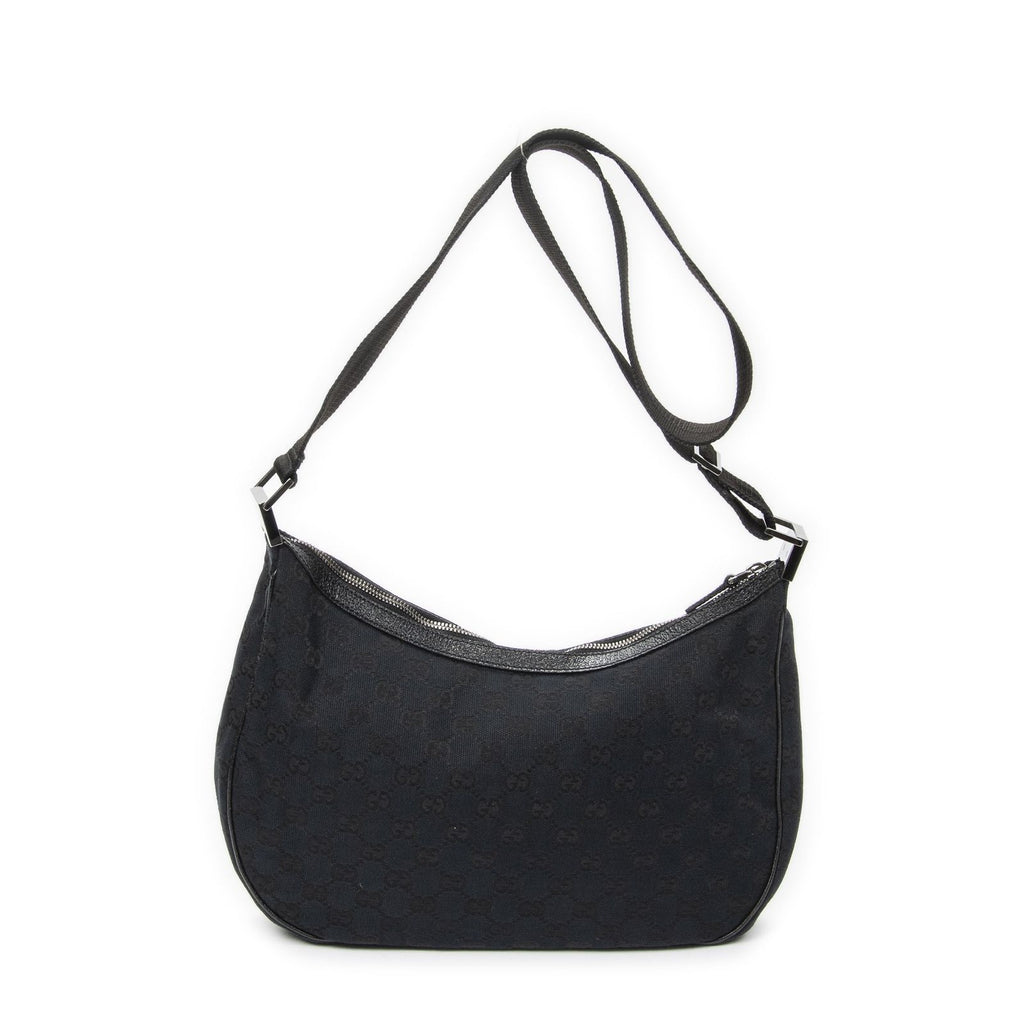 Gucci Round Zip Messenger Black GG Canvas — view 5