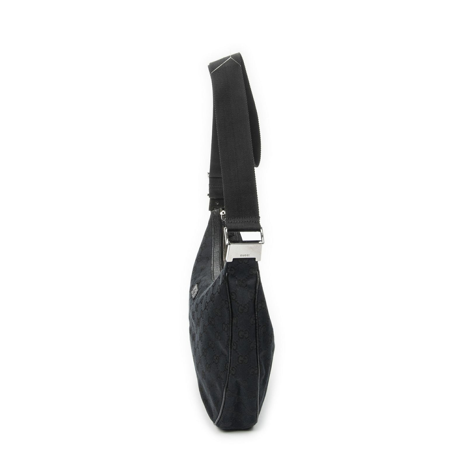 Gucci Round Zip Messenger Black GG Canvas — view 3