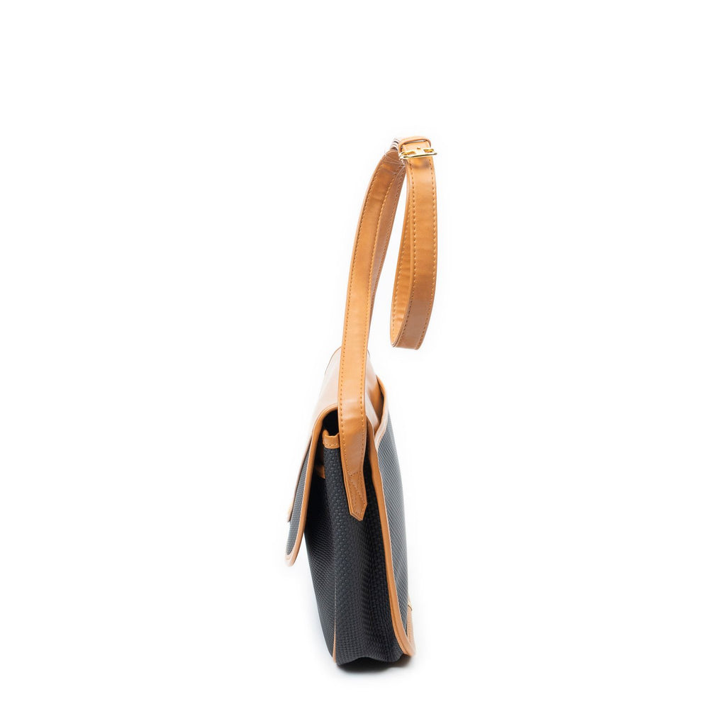 Saint Laurent Vintage Flap Crossbody Tan Black Van Gogh Canvas — view 3
