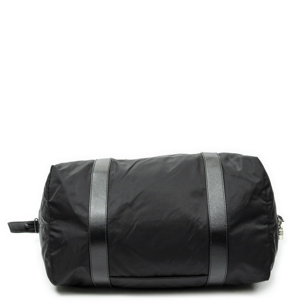 Prada Collapsible Weekender Black Nylon Canvas Travel — view 6