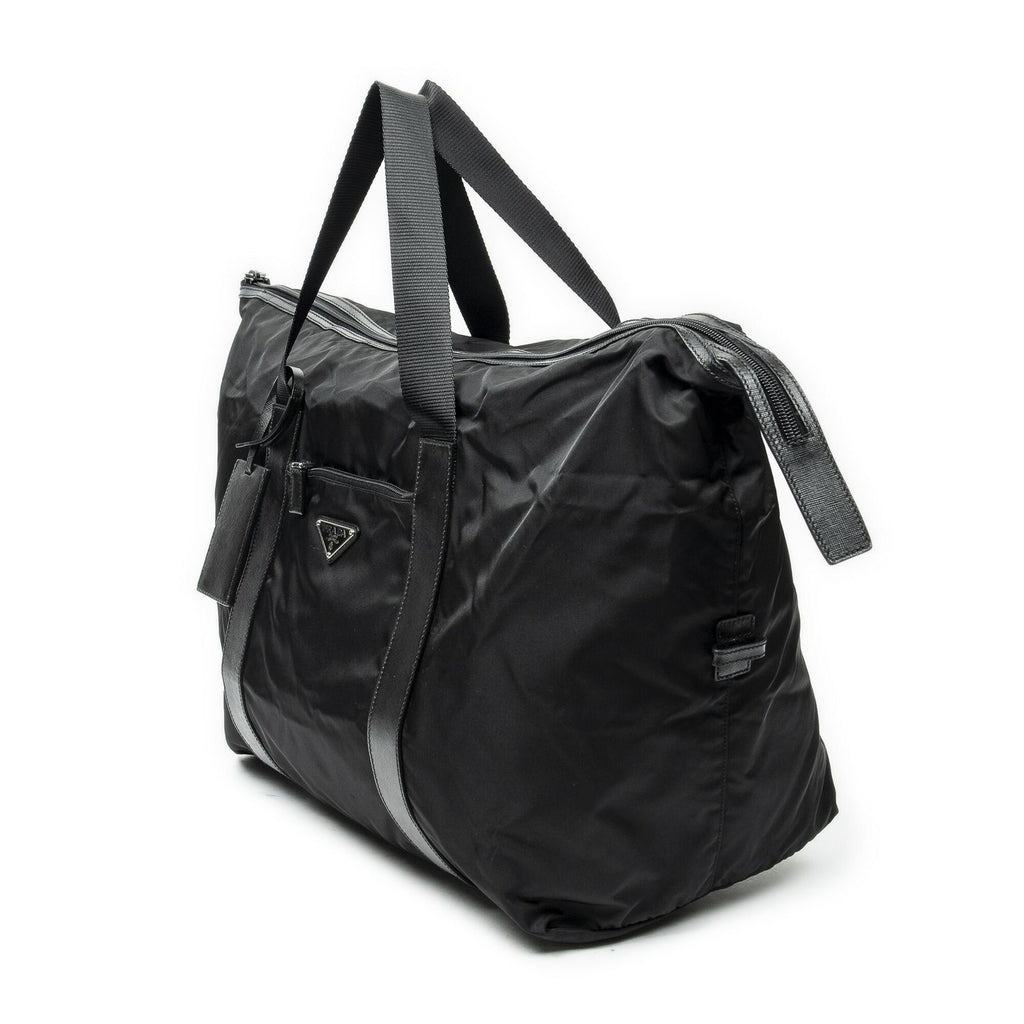 Prada Collapsible Weekender Black Nylon Canvas Travel — view 2