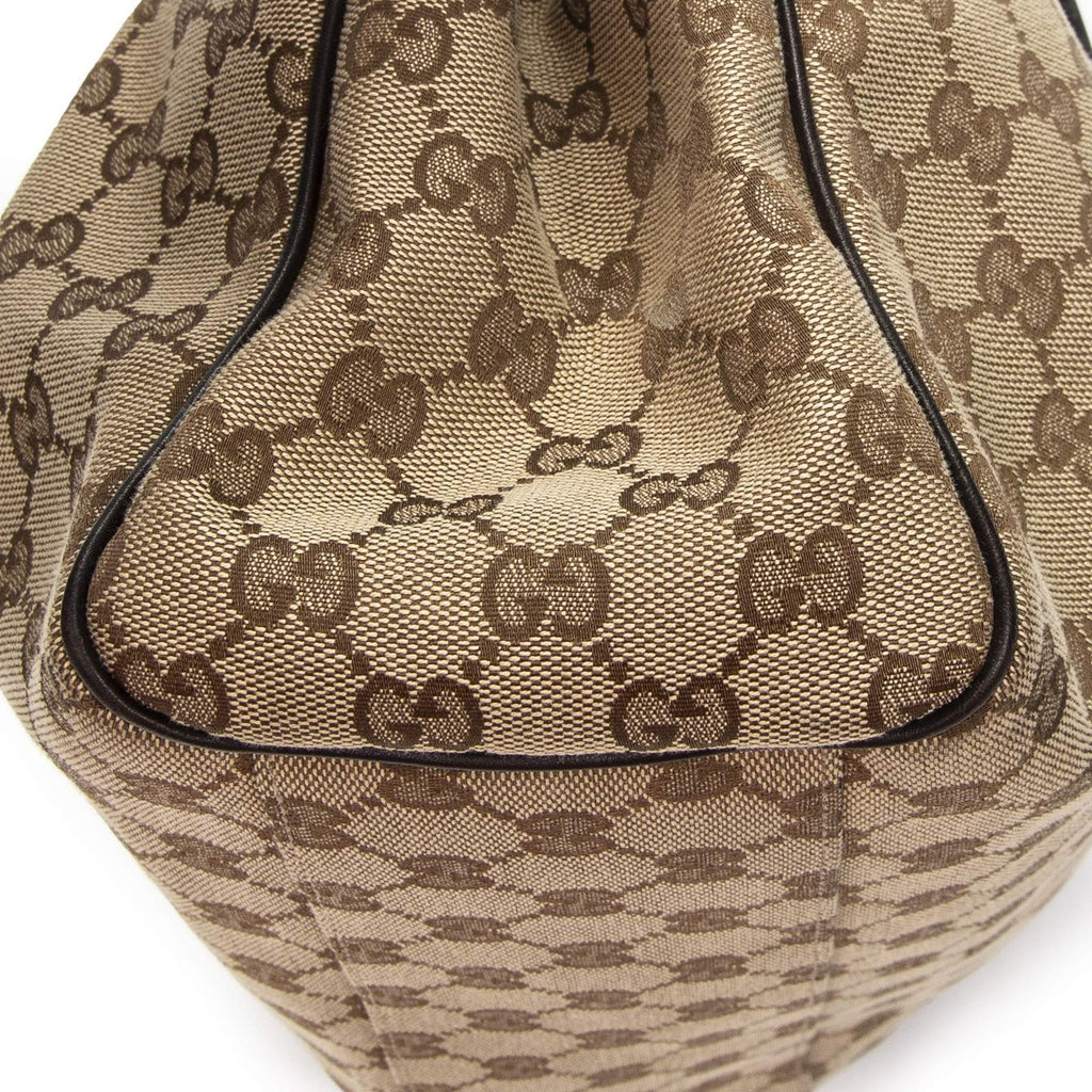 Gucci Mini Ski Tote Beige Dark Brown GG Canvas — view 8