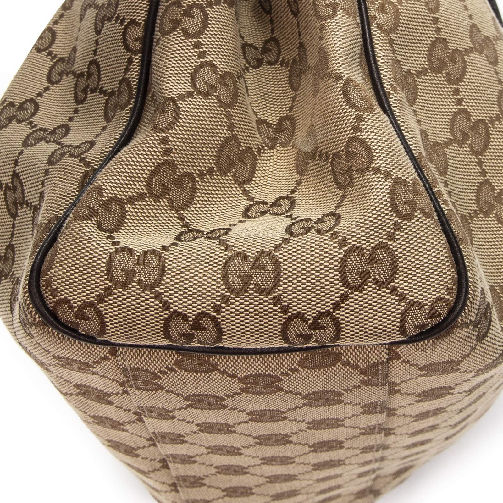 Gucci Mini Ski Tote Beige Dark Brown GG Canvas — view 8