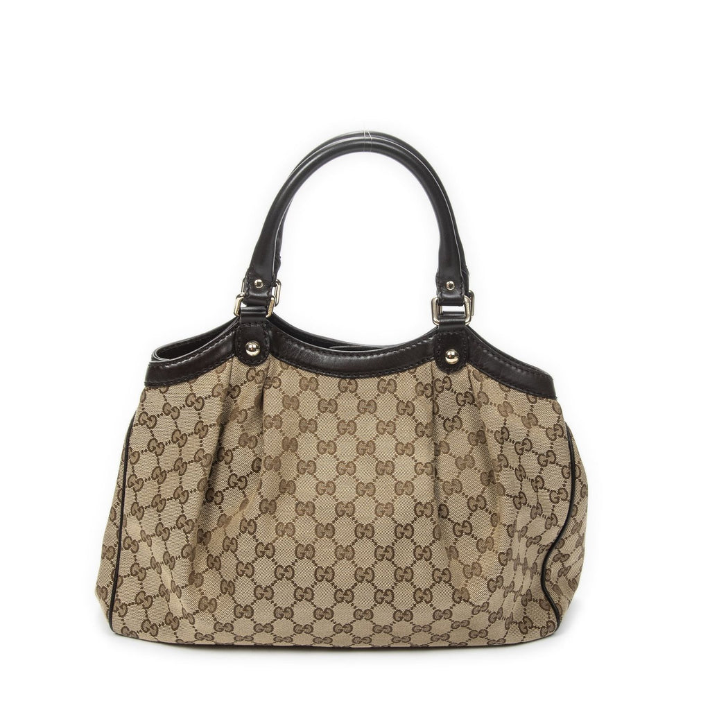 Gucci Mini Ski Tote Beige Dark Brown GG Canvas — view 5