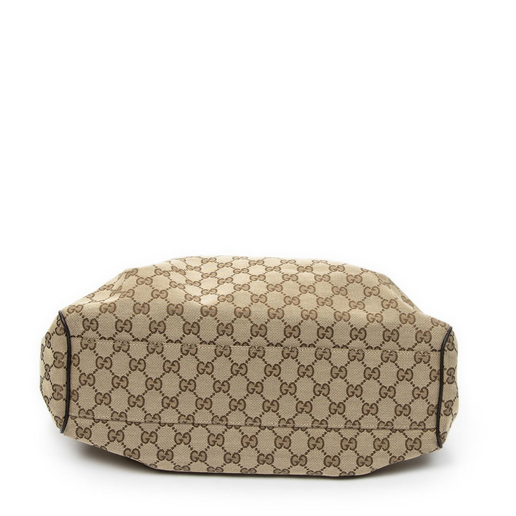Gucci Mini Ski Tote Beige Dark Brown GG Canvas — view 6