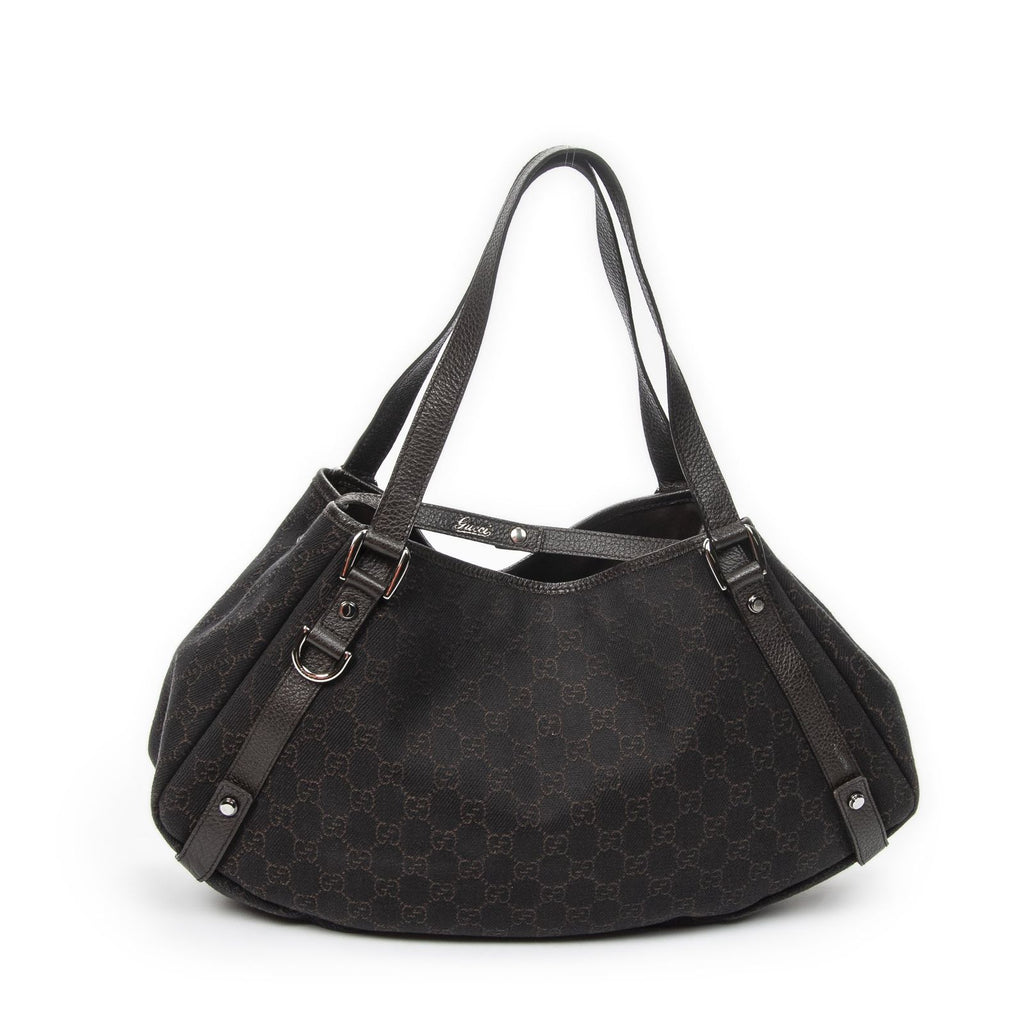 Gucci Abbey Hobo Diagonal Dark Brown GG Denim Canvas — view 5