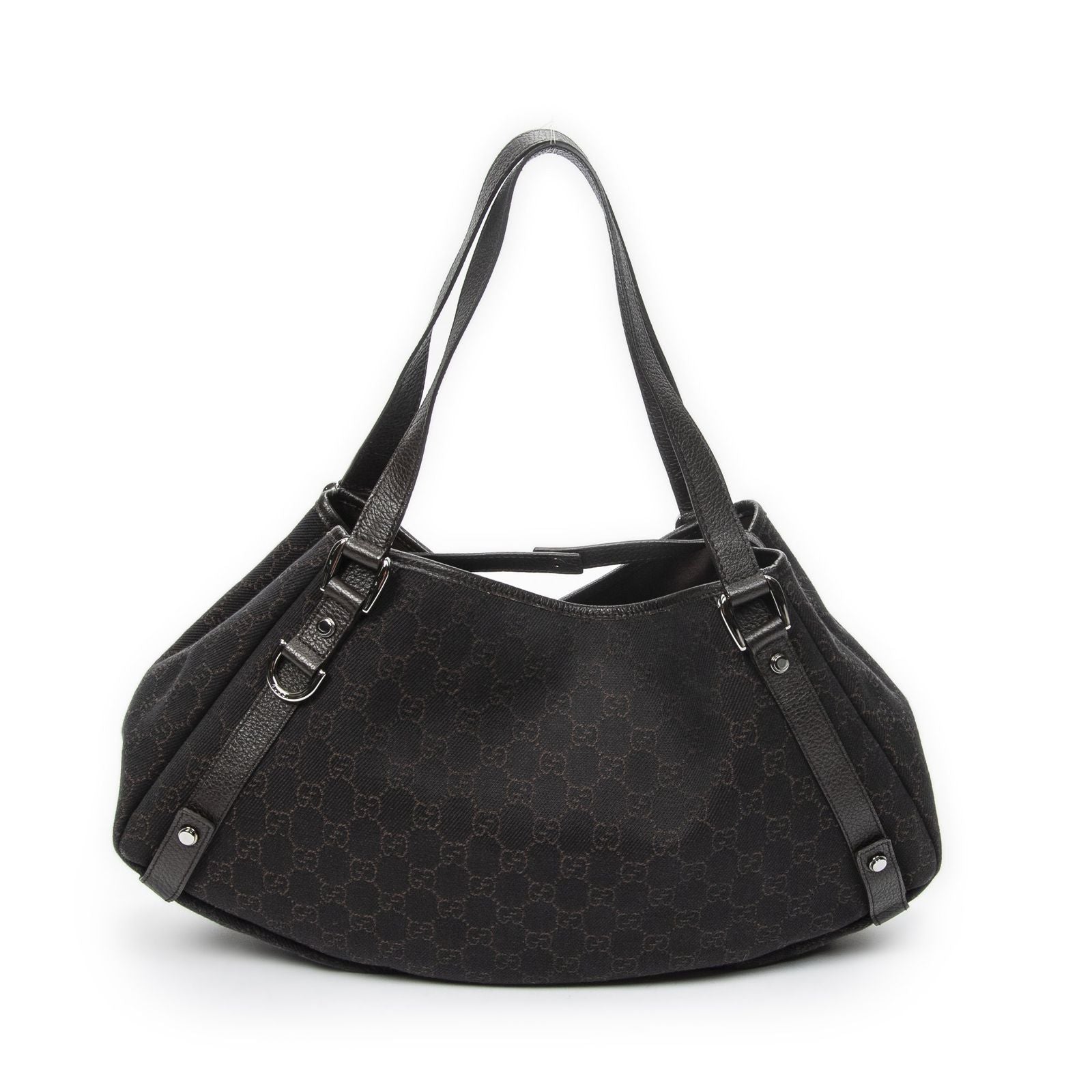 Gucci Abbey Hobo Diagonal Dark Brown GG Denim Canvas