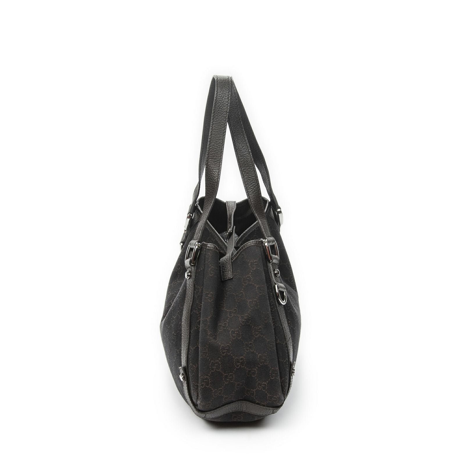 Gucci Abbey Hobo Diagonal Dark Brown GG Denim Canvas — view 4