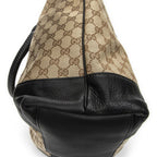 Gucci Large Twisted Handle Zip Tote Beige Black GG Canvas — view 8