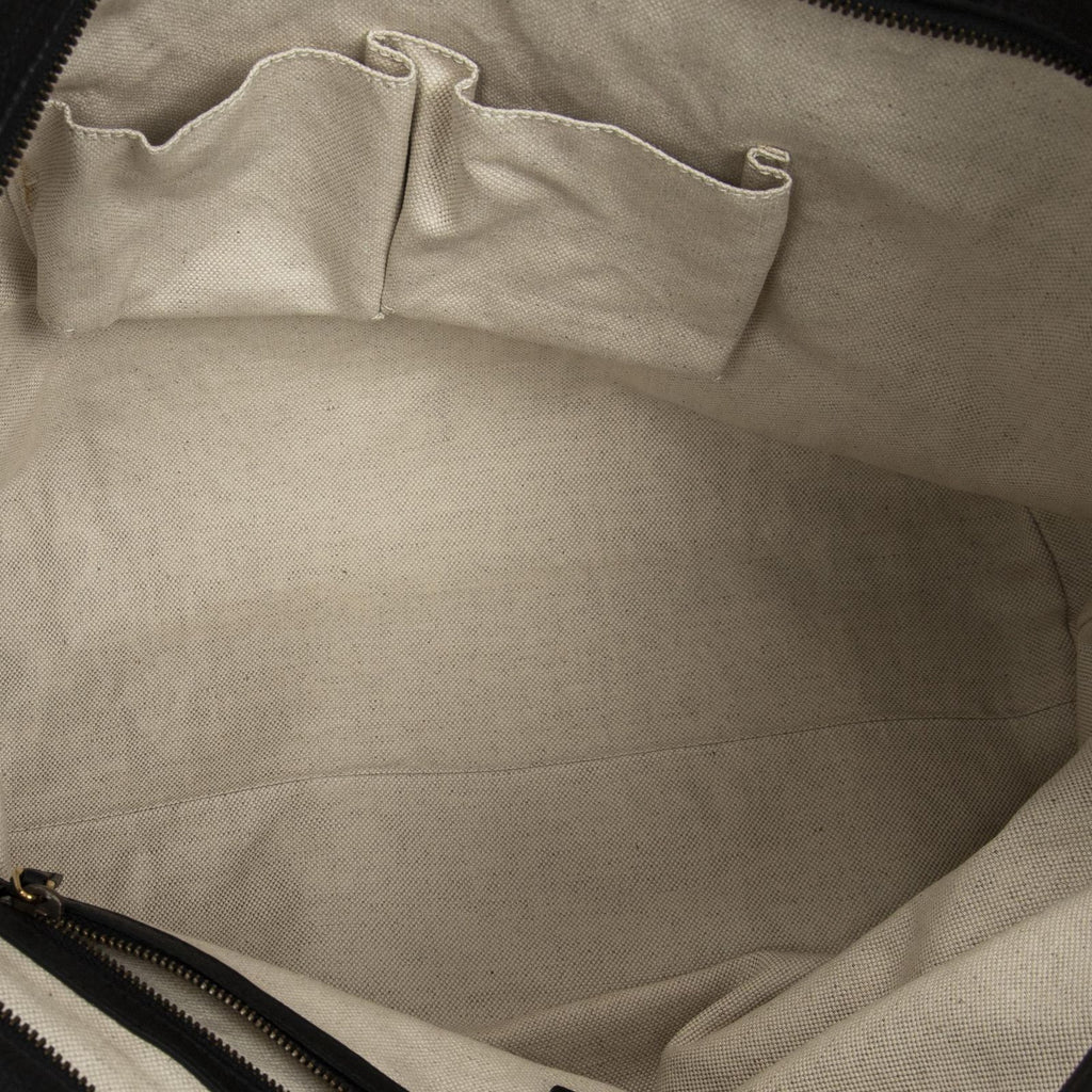 Gucci Large Twisted Handle Zip Tote Beige Black GG Canvas — view 9