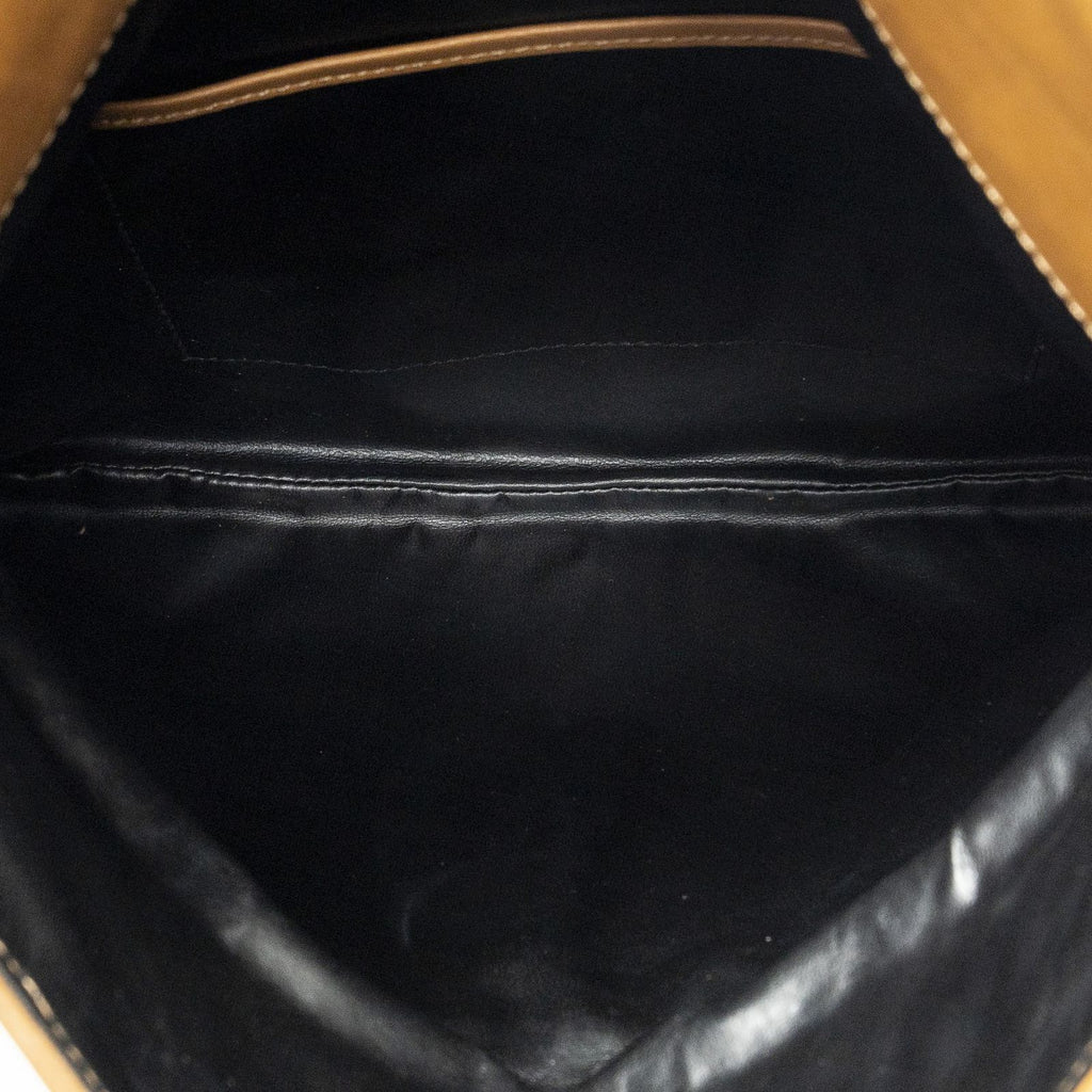 Celine Macadam Flap Clutch Black Brown Calfskin Leather — view 4