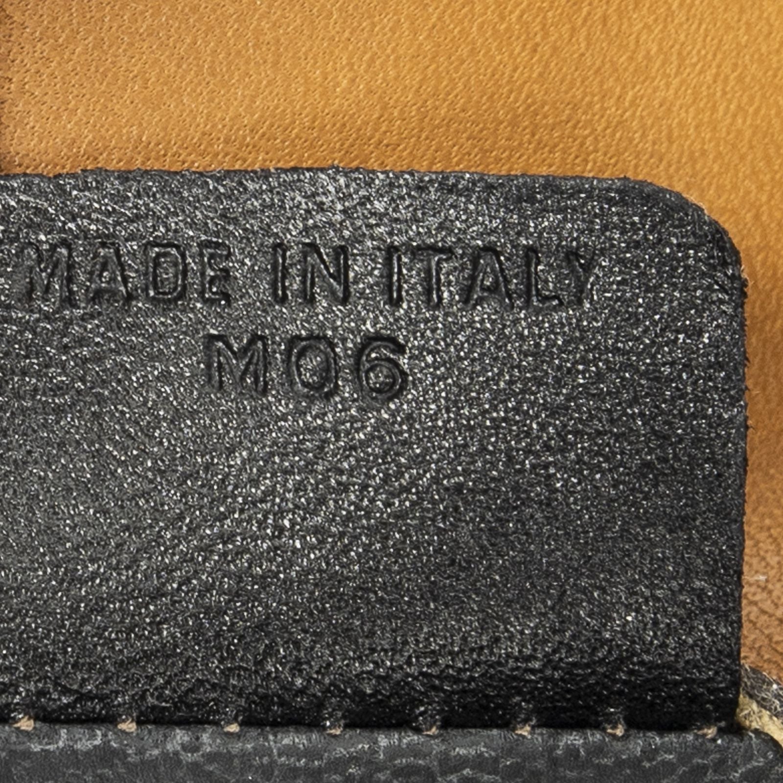 Celine Macadam Flap Clutch Black Brown Calfskin Leather — view 5