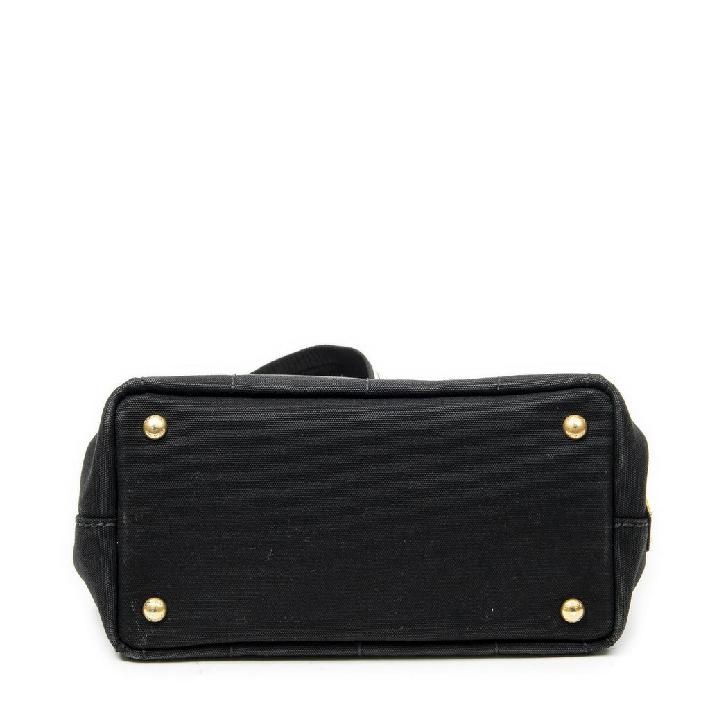 Prada Canapa Small Tote Black Canvas — view 6