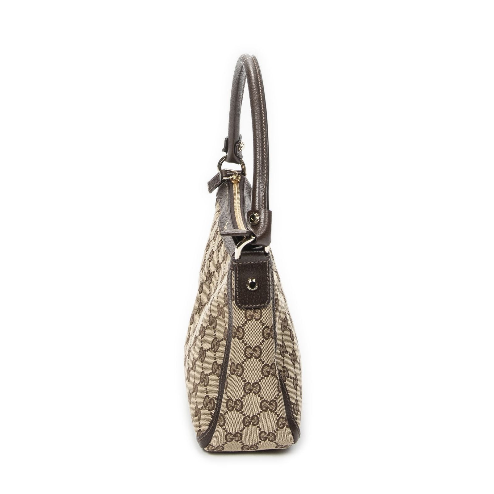 Gucci Small Abbey Top Handle Beige Dark Brown GG Canvas — view 3