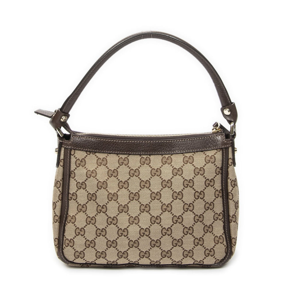 Gucci Small Abbey Top Handle Beige Dark Brown GG Canvas — view 5