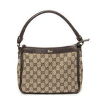 Gucci Small Abbey Top Handle Beige Dark Brown GG Canvas