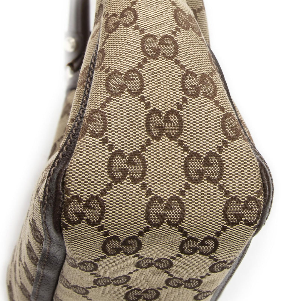 Gucci Small Abbey Top Handle Beige Dark Brown GG Canvas — view 8