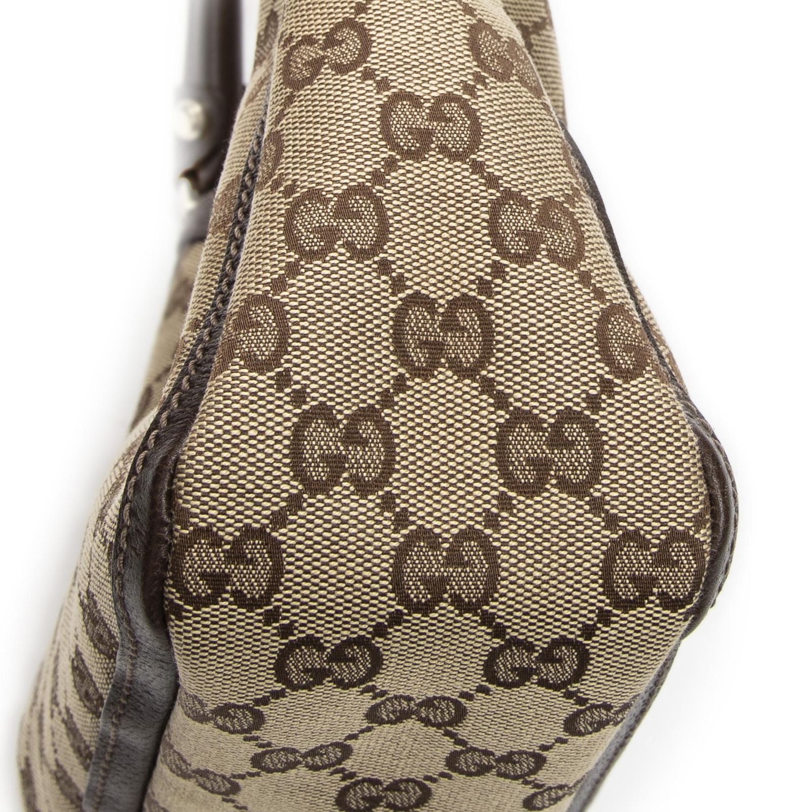 Gucci Small Abbey Top Handle Beige Dark Brown GG Canvas — view 8
