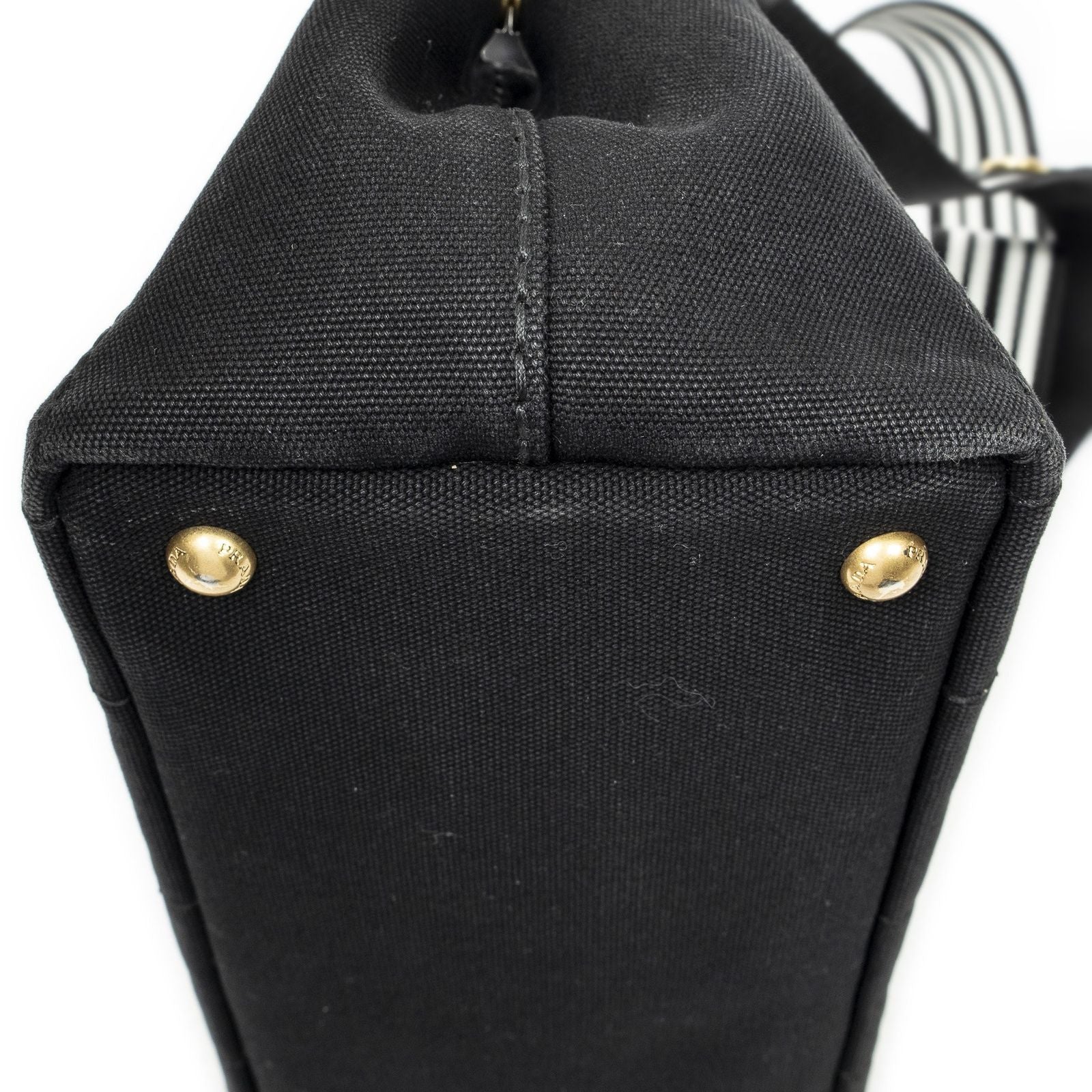 Prada Canapa Small Tote Black Canvas — view 7