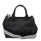 Prada Canapa Small Tote Black Canvas — view 5