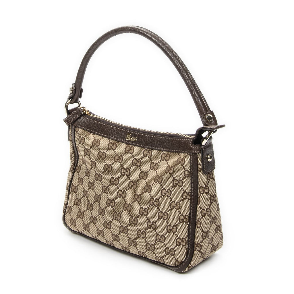Gucci Small Abbey Top Handle Beige Dark Brown GG Canvas — view 2
