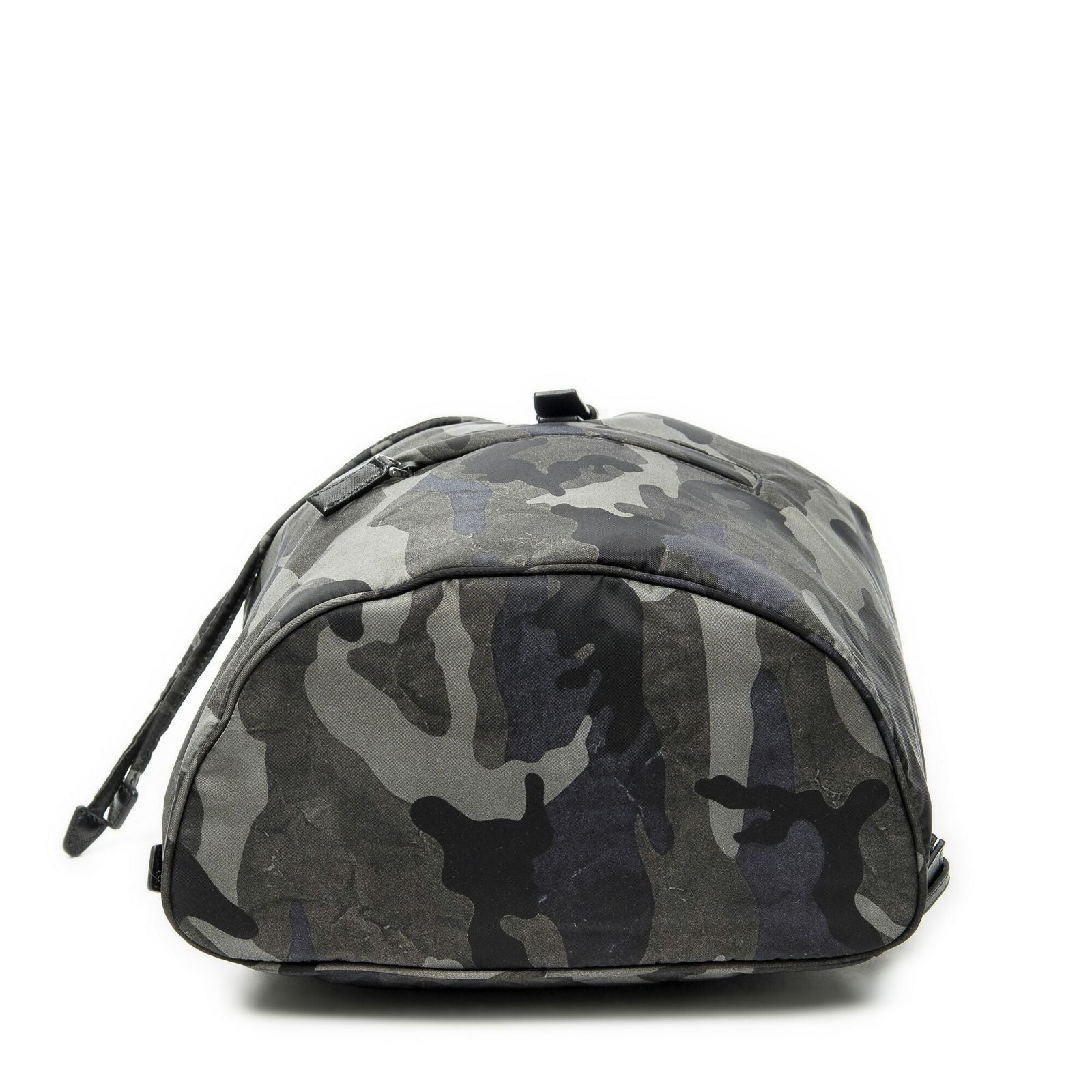 Prada Drawstring Flap Backpack Dark Green Black Camouflage Nylon — view 6