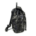 Prada Drawstring Flap Backpack Dark Green Black Camouflage Nylon — view 4
