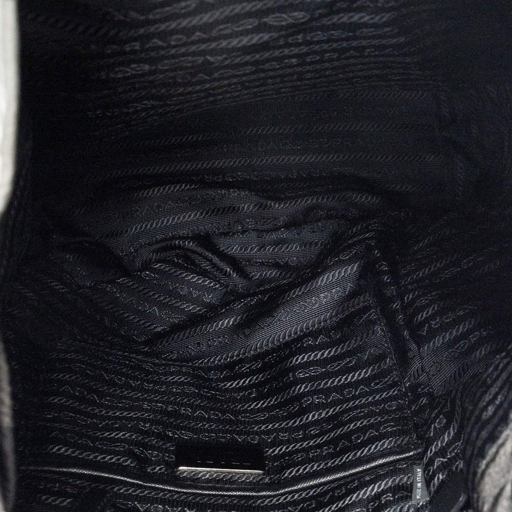 Prada Drawstring Flap Backpack Dark Green Black Camouflage Nylon — view 9