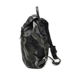 Prada Drawstring Flap Backpack Dark Green Black Camouflage Nylon — view 3