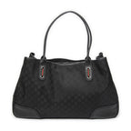 Gucci Large Web Princy Tote Black GG Nylon Canvas