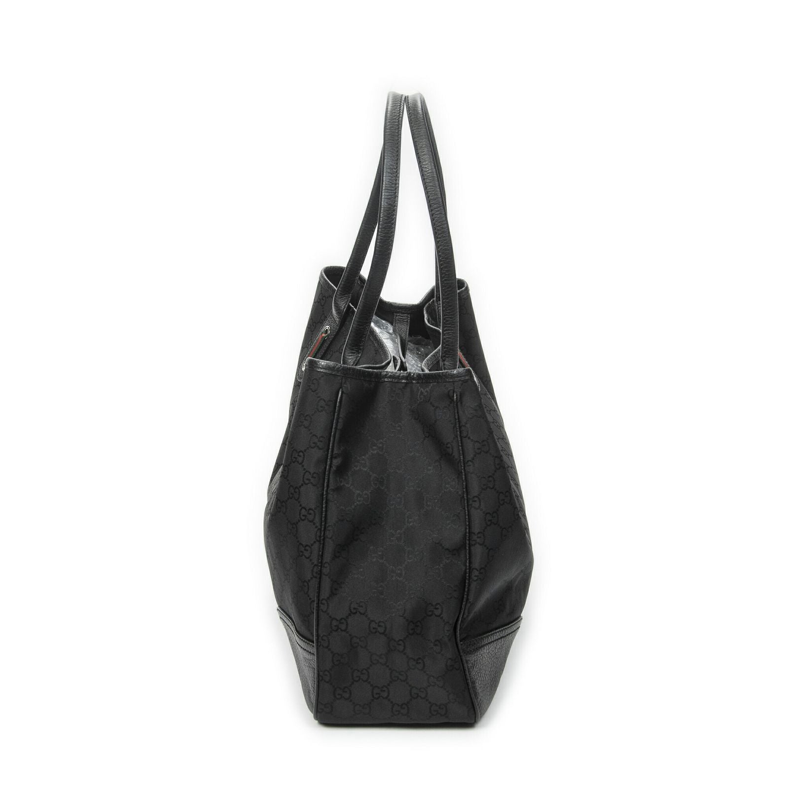 Gucci Large Web Princy Tote Black GG Nylon Canvas — view 3