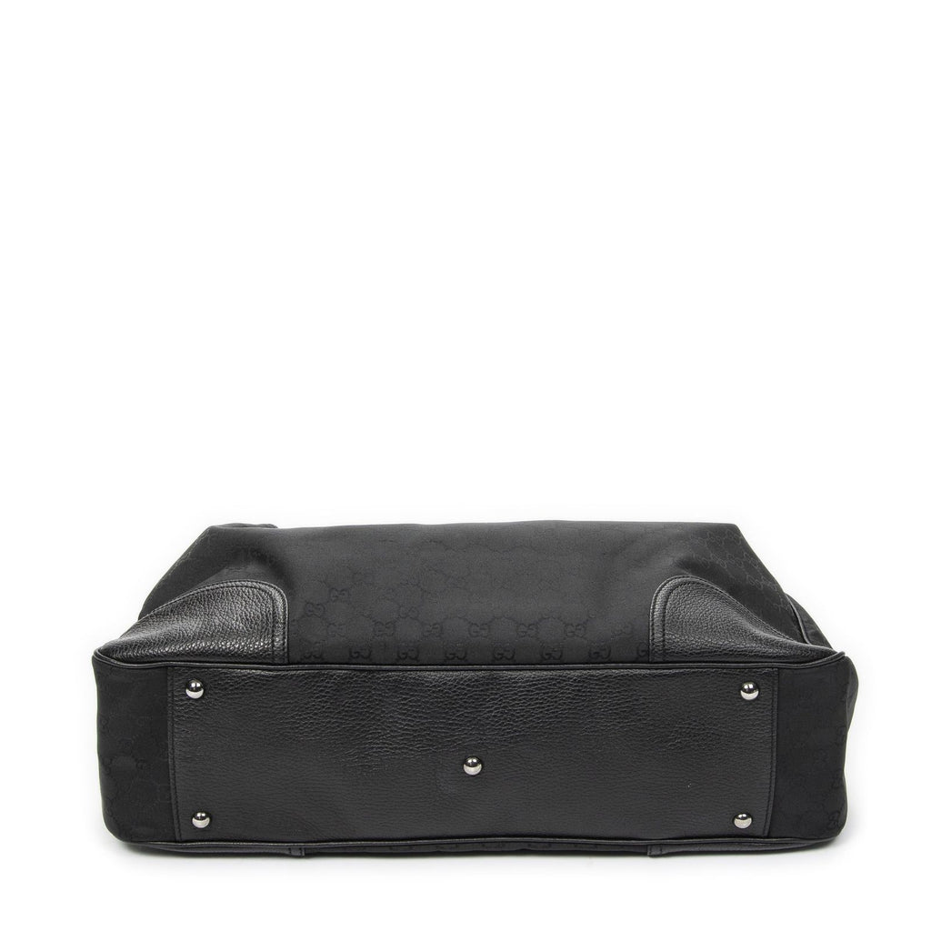 Gucci Large Web Princy Tote Black GG Nylon Canvas — view 6