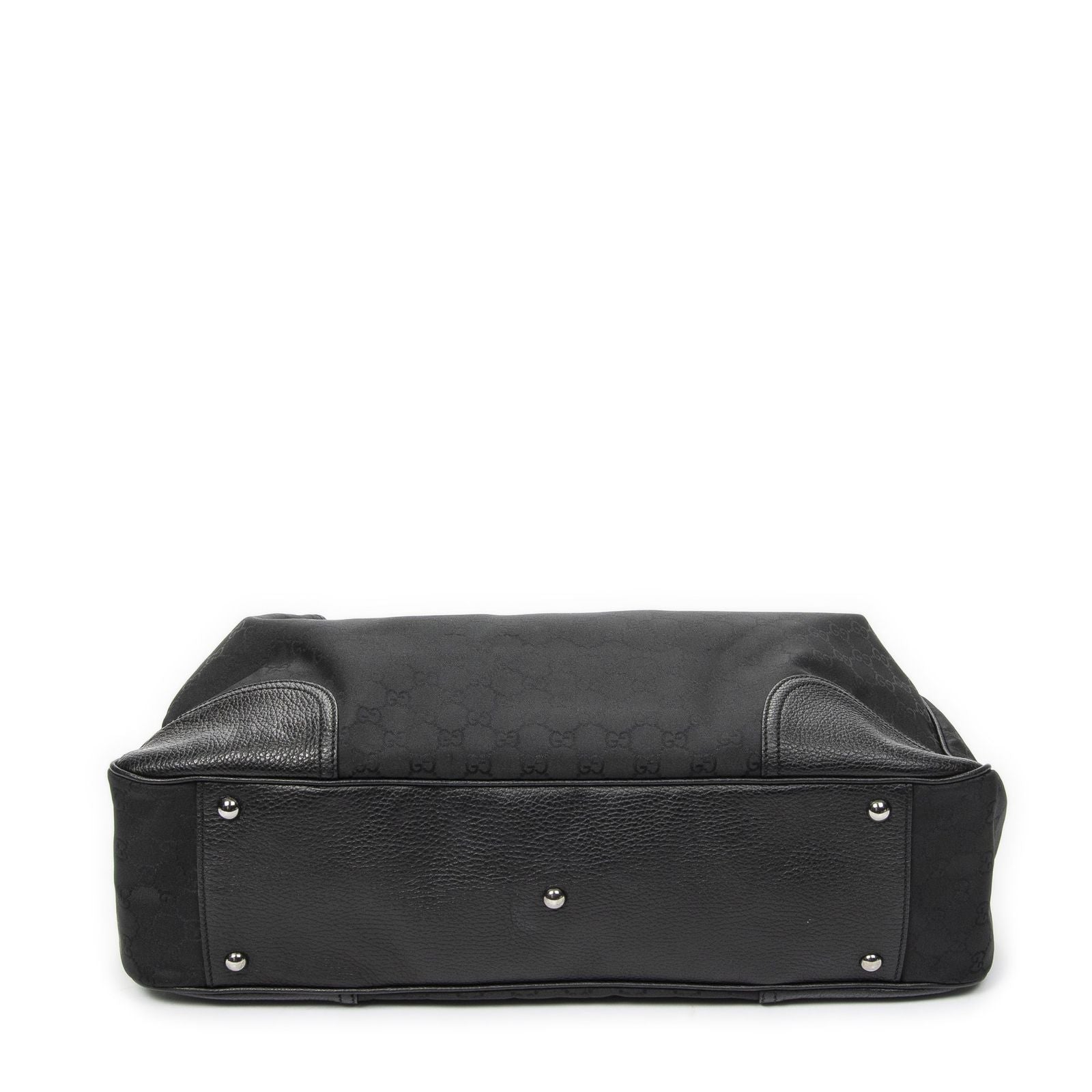 Gucci Large Web Princy Tote Black GG Nylon Canvas — view 6